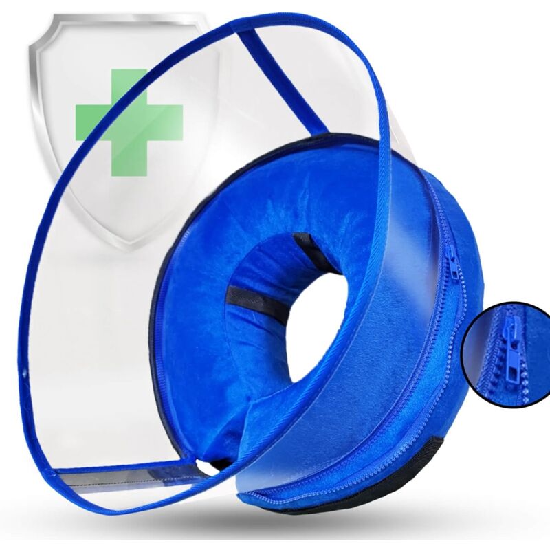 Bluedeer - Aufblasbare Halskrause Hund mit Schutzschicht für Langen Schnauzen, Halskrause Katze, Katzenkragen Hundekragen Leckschutz Hund, Hundebody