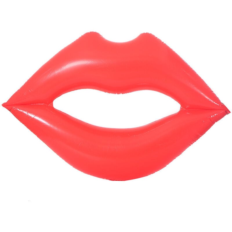 Aufblasbarer Schwimmring mit roten Lippen, Glitzer, Roségold, faltbar, Wasserbett, Liege, Mundmontage, 180 x 160 cm
