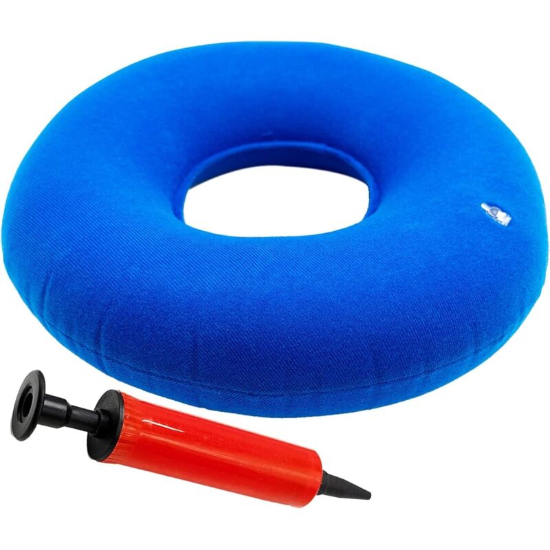 Aufblasbares Donut-Sitzkissen, bequemes medizinisches Hämorrhoidenkissen, ergonomisches rundes aufblasbares Sitzkissen mit Inflator-Donut-Kissen für
