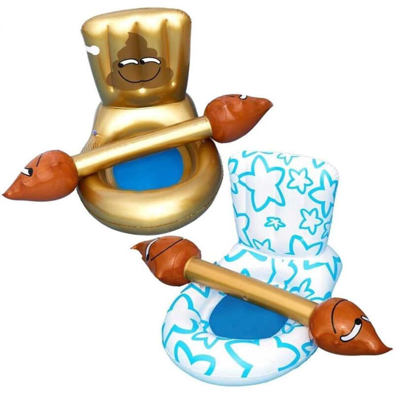 Aufblasbares Pool-Spielzeug, Spaß-Toilettenring, Strand, kochendes Wasser, Spielzeug für den Außenpool, Unterhaltungsring (zwei Toiletten + zwei