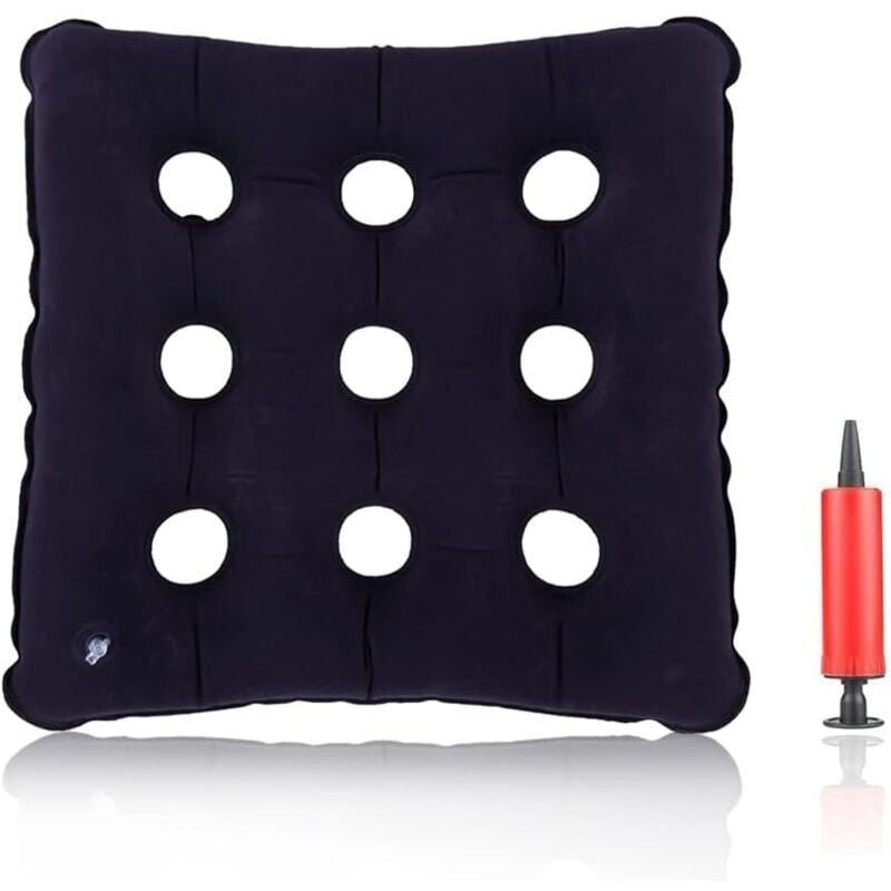 Aufblasbares Ringkissen, aufblasbares Sitzkissen, aufblasbares rundes Kissen, Hämorrhoidenkissen, Donutkissen (9 Löcher)