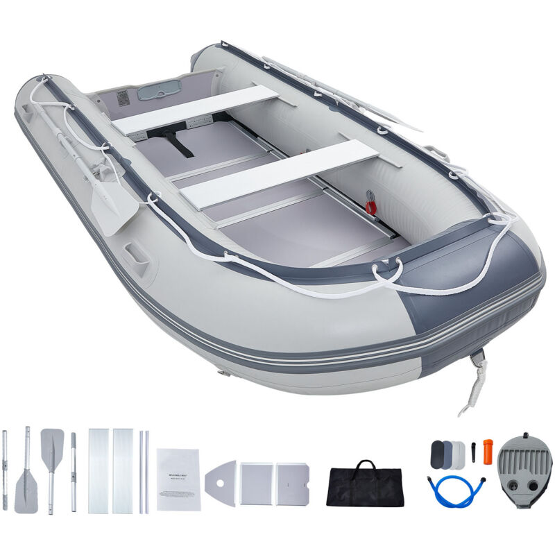 Aufblasbares Schlauchboot von Mophorn Sport-Beiboot für 6 Personen mit Heckspiegel, Tragkraft 680kg,Bootsboden aus Marineholz,verstellbare