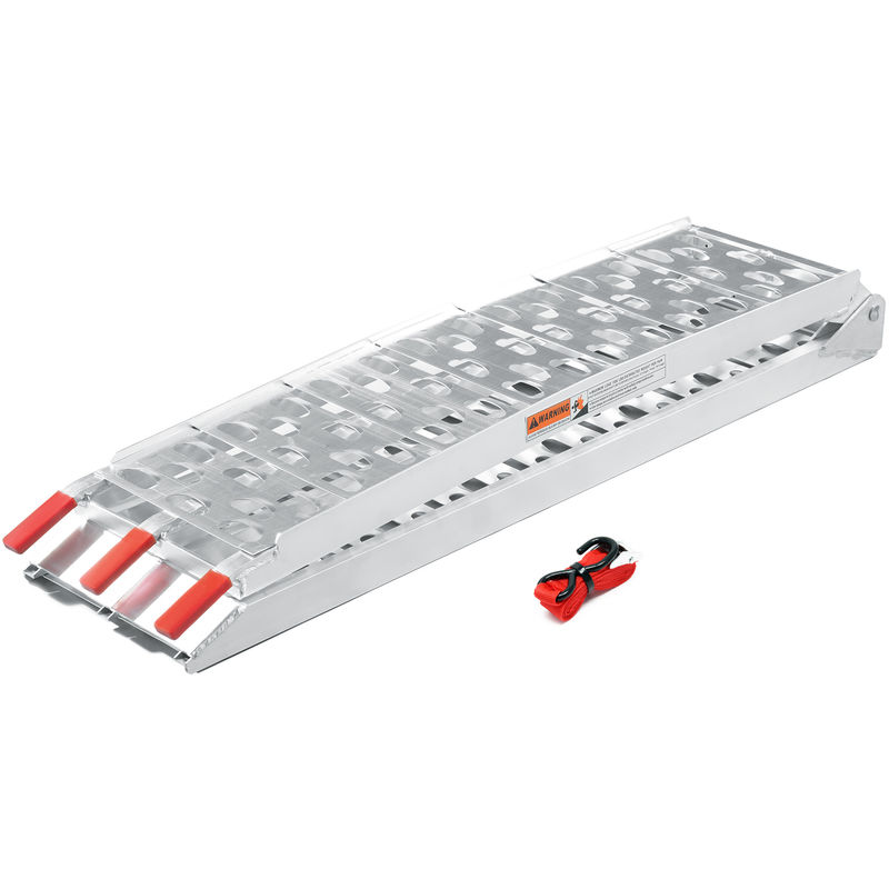 Wiltec - Auffahrrampe 223 cm 340 kg für atv Motorrad Quad, Aluminium Auffahrschiene faltbar, Verladerampe rutschsicher