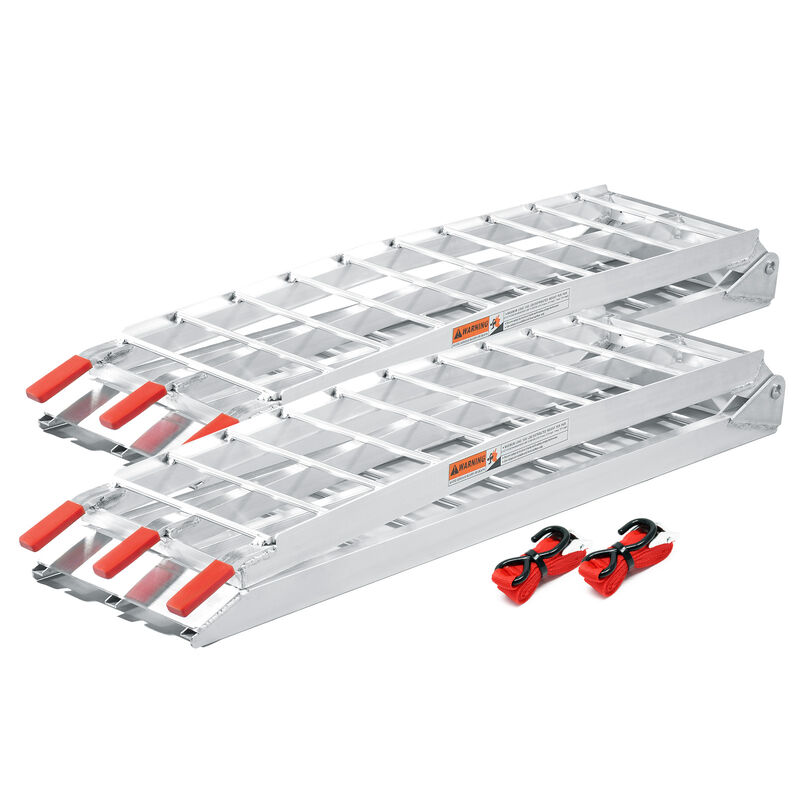 Wiltec - 2x Auffahrrampe 226 cm 680 kg für Quad atv Motorrad, Aluminium Auffahrschiene faltbar, Verladerampe rutschsicher