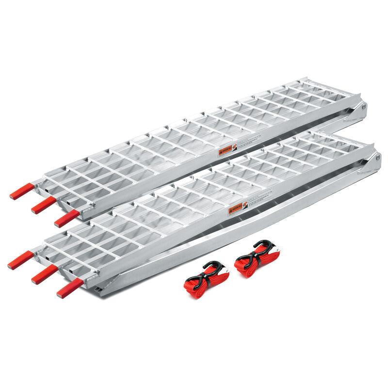 Wiltec 2x Auffahrrampe 310 cm 1080 kg für Quad ATV Motorrad, Aluminium Auffahrschiene faltbar, Verladerampe rutschsicher