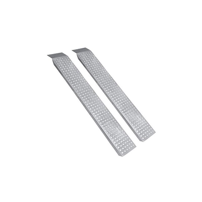 2X Auffahrrampe Stahl Laderampe Rampe, 135cm Verladerampen Max 400 kg Verladerampe Verladeschiene Verzinkter Stahl Antirutsch für Auto Motorrad Quad