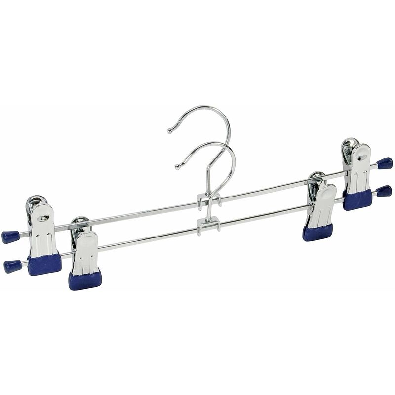 Wenko - 2er Set Klammer Kleider Bügel 30 cm Hosen Wäsche Hemden snap Rock Kleidung - blau
