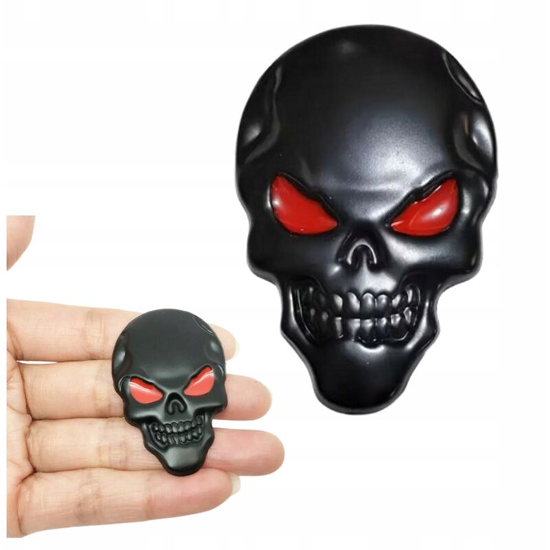 Aufkleber TOTENKOPF SCHWARZ 3D EMBLEM - Motorrad Auto Helm Tuning