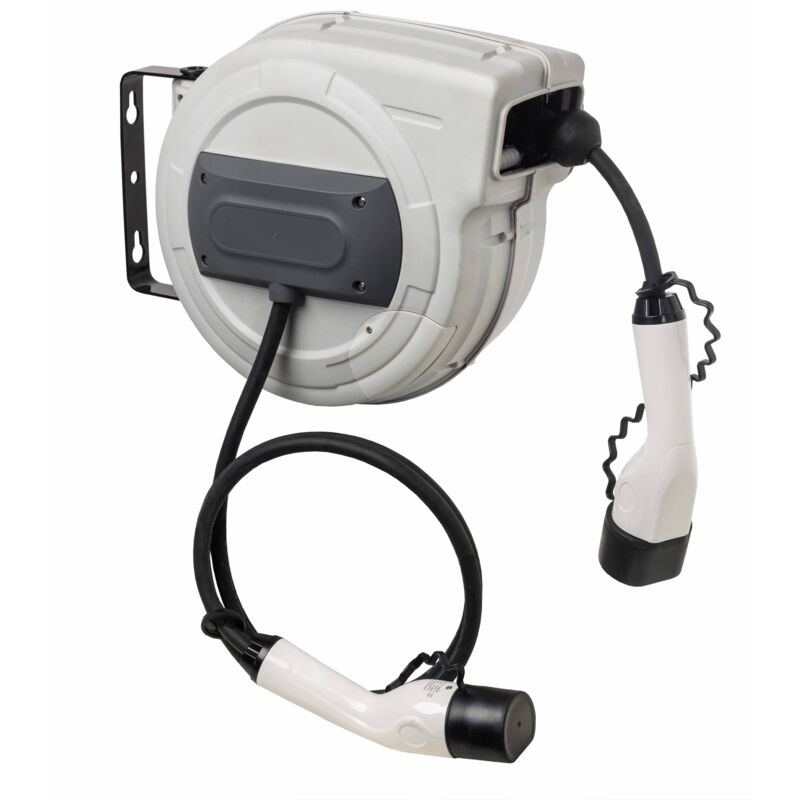 Aufroller für Typ 2 Elektroauto Ladekabel 11 kW 5 m 16 a IP44