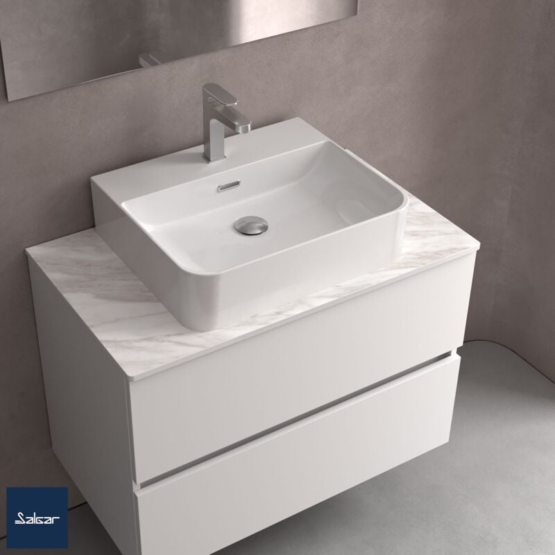 Salgar - Aufsatzwaschtisch tento 500 porzellan WEIß 500 x 420 x 130 mm