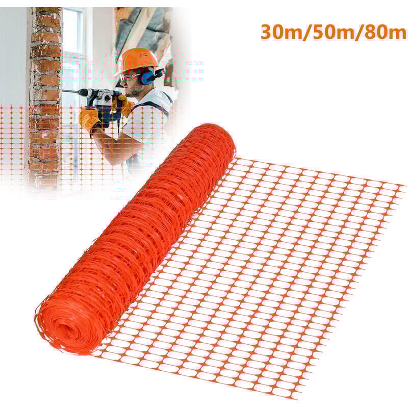 Absperrzaun aus PE-Kunststoff: Sicherheitsnetz in Orange, 50m lang - Ideal für den öffentlichen Bereich und den Schutz von Familien und Tieren - Aufun