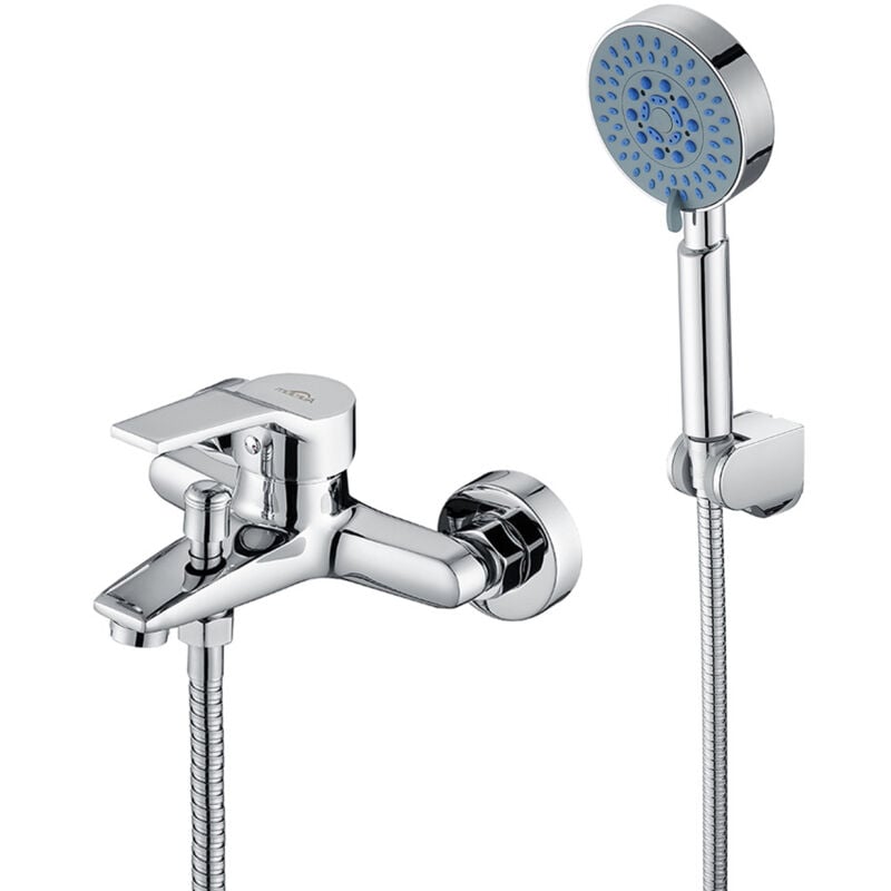 Klassisch Badewanne Duschset mit 5 Funktionen Handbrause, Chrome Badewannenarmatur, Duschsystem Duschset für Badewanne und Badezimmer - Auralum