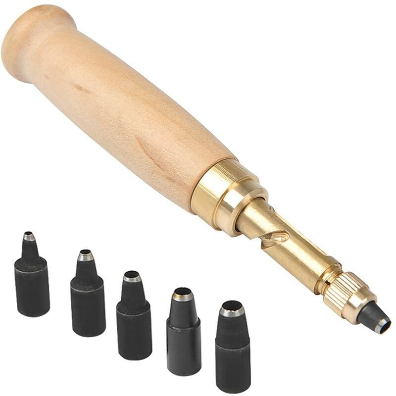 Ugreat - Ausstecher, automatisches Leder-Stanzwerkzeug, Leder-Stanzwerkzeug, automatisches Nähen, Gürtelstanzer mit Schlagkopf-Bits 1,5/2/2,5/3/3,5/4