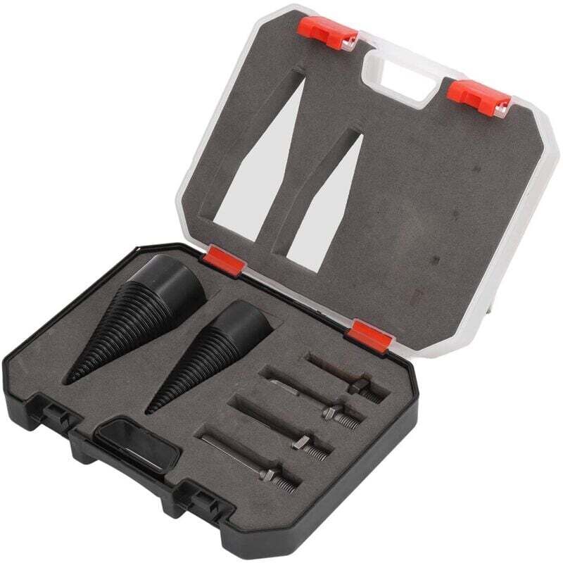 Auswechselbarer Bohrer für Brennholzspalter, 6-teiliges Bohrer-Set für Holzspalter, robuster Kegelbohrer, 32-mm- und 42-mm-Kegel, Spaltbohrer mit 4