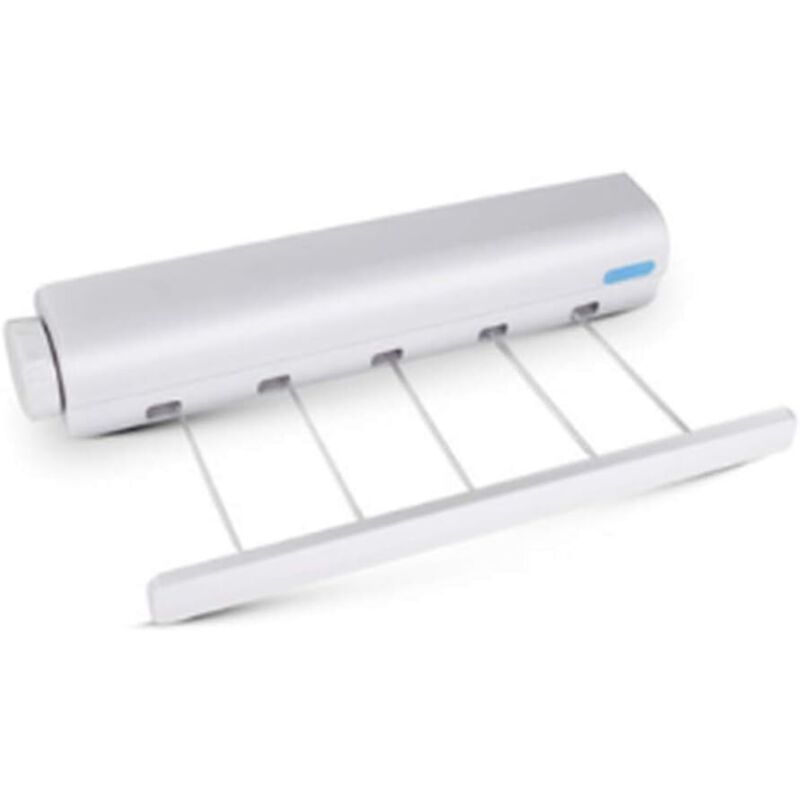 Ausziehbarer Wäscheständer, ausziehbarer Wandwäschetrockner, ausziehbarer Wäscheständer, Wandwäschetrockner mit 5 Leinen à 3,75 m, Wandwäscheständer