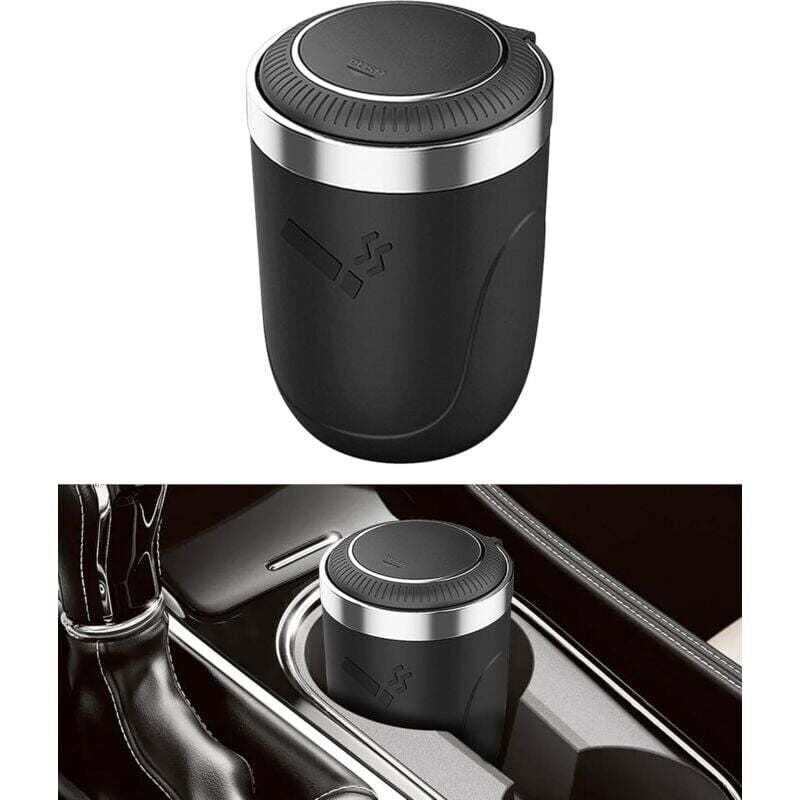 Auto-Aschenbecher, geruchsdichter Auto-Aschenbecher, Aschenbecher mit Deckel, LED-Auto-Aschenbecher, Edelstahl-Aschenbecher, Auto-Aschenbecher,