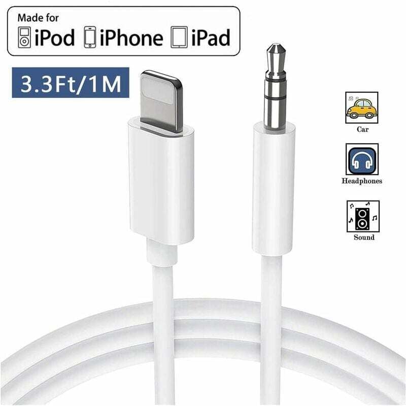 Auto-AUX-Kabel für iPhone 11, Audiokabel Auxiliary auf 3,5 mm Premium-Audiokabel für iPhone 11 Pro / 11 Pro MAX / XS MAX / XS / XR / X / 7/7 Plus /