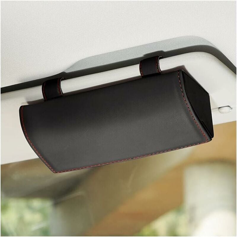 Auto-Brillenetui, Brillen-Aufbewahrungsetui, Sonnenbrillenbox mit Magnetfunktion, für Auto, SUV, Wohnmobil, LKW, Schwarz