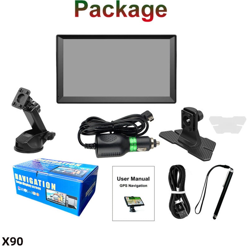 Auto-GPS-Navigation, 9-Zoll-Auto-GPS-Navigation Großer Touchscreen Sprachführung POI 800 × 400 Tragbar für LKW