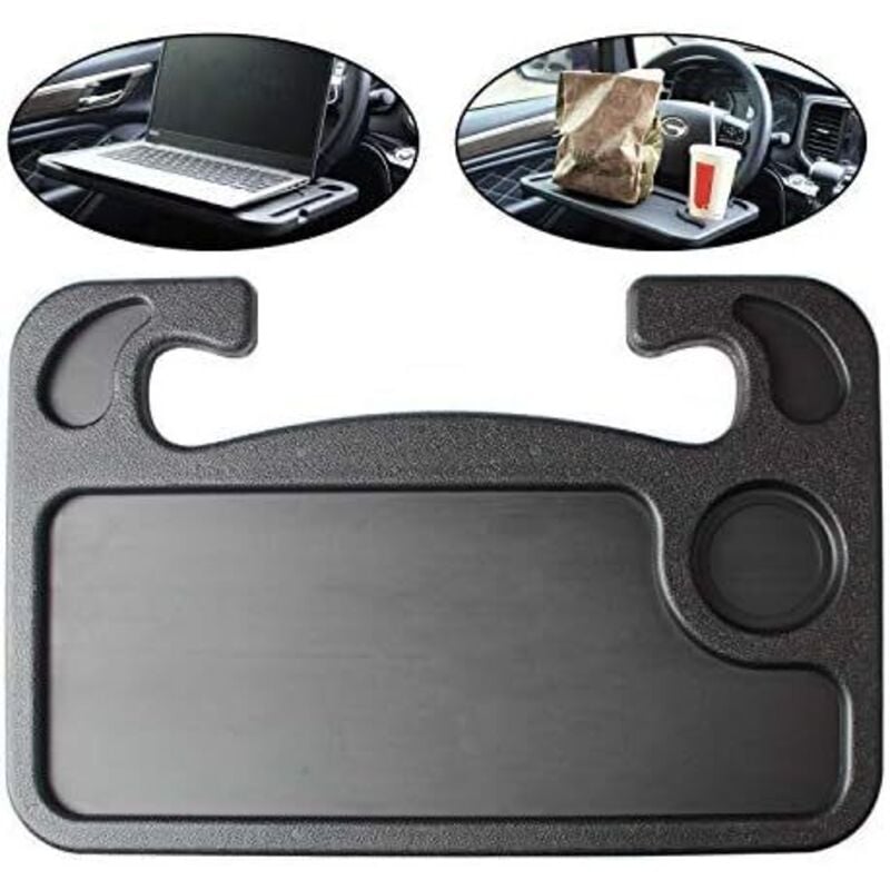 Linghhang - Auto-Lenkrad-Schreibtisch, tragbares Multifunktions-Auto-Lenkrad-Tablett, doppelseitiges Design, Auto-Lenkrad-Tablett für Computer