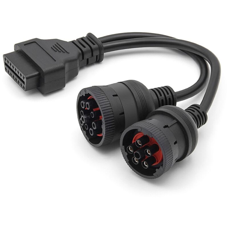 Auto Lkw Y Kabel OBD OBD2 16 Pin Buchse auf J1708 6Pin/ J1939 9Pin OBDII Y Kabel Diagnose Adapter Kabel