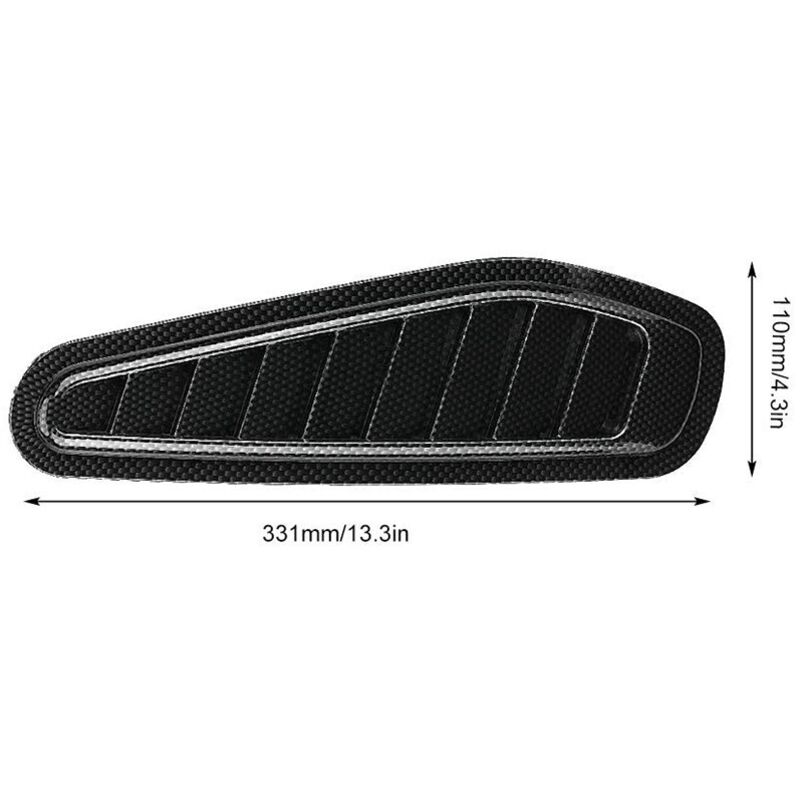 Auto Luftstrom Einlass Abdeckung, Auto Luftstrom Einlass Dekorative Scoop Bonnet Vent Hood Cover Universal Carbon Style Auto Auto Dekorative Hood