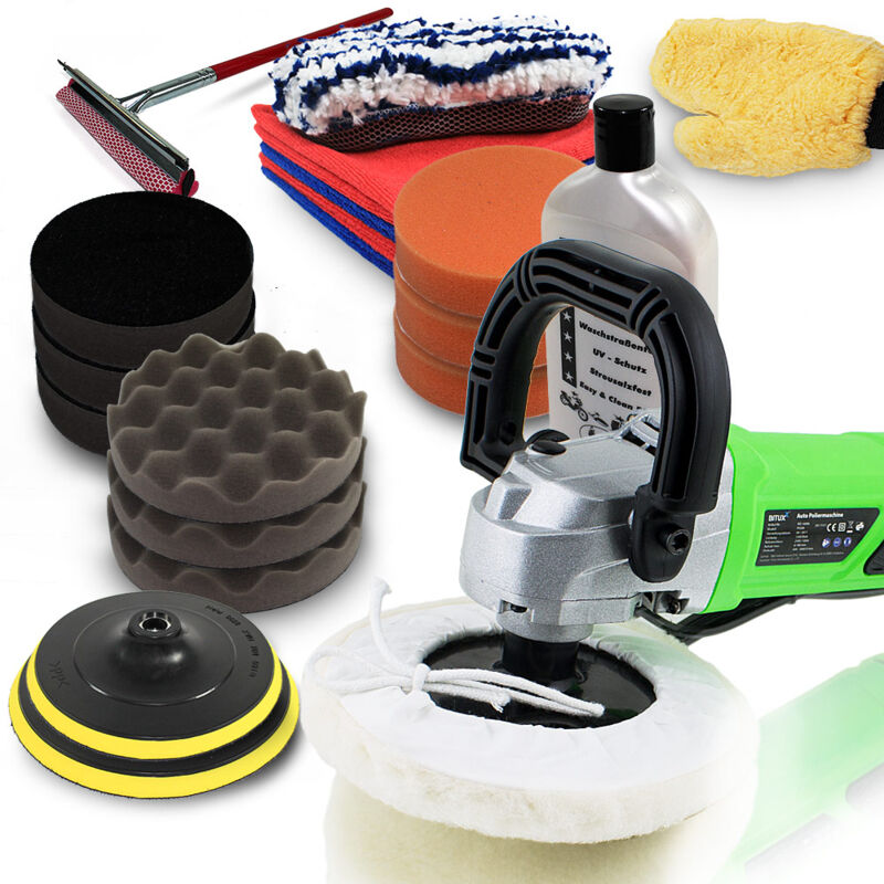 Auto Poliermaschine Polierer 1200W Polier Maschine Schleifmaschine Polierset 1 Unser riesiges Polierset für Profis inklusive Nano Politur