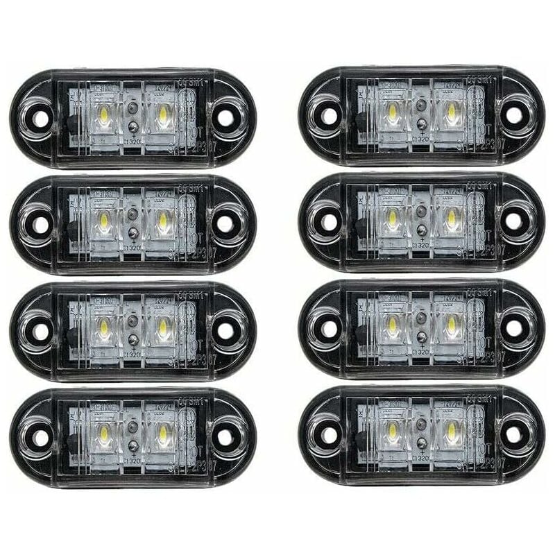 Seitenmarkierungsleuchten fürs Auto, 8 Stück, 12 V/24 v, led, universelle Signalleuchte für lkw, Anhänger, Transporter, Wohnwagen, lkw, Weiß