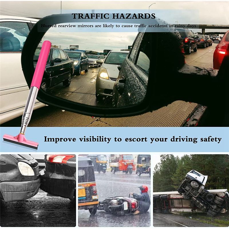 Auto-Seitenspiegel-Rakel, Auto-Spiegel-Rakel, Tragbarer Auto-Rakel, Auto-RüCkspiegel-Wischer, Teleskop--Rakel