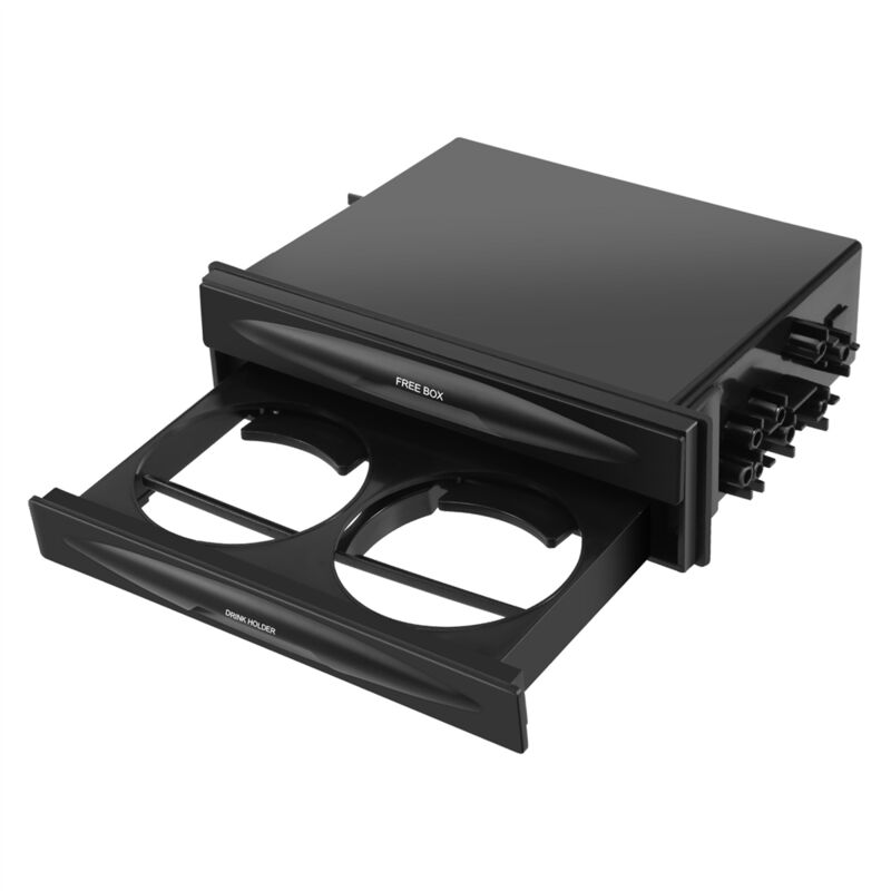 Tlily - Auto Single Din Radio Tasche, Universal Cd Tasche GeträNke Becher Halter Aufbewahrung Box Schwarz