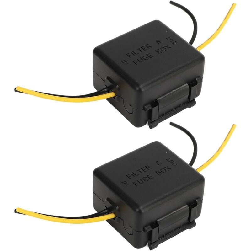 Auto-Stromfilter, 2-teiliger 12-V-Auto-Stromfilter, Entstörungs-Rauschunterdrückung, zuverlässiger Stereo-Stromfilter für Verstärker