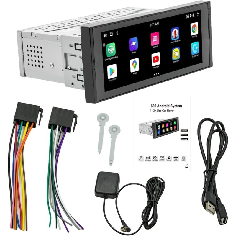 Auto-TV-Radio, Auto-Multimedia-Player – Auto-Multimedia-Bildschirm mit Rückfahrkamera – 6,86 Zoll allgemeine Navigation, Auto-Audio-Receiver,