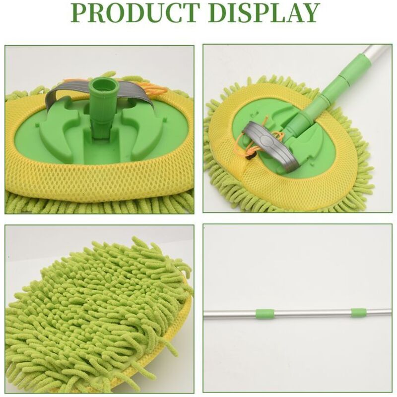 Auto Wasch BüRsten Reinigung Mopp Abnehmbarer Besen Verstellbarer, Langstieliger, Drehbarer BüRsten Reinigungs ZubehöR für Auto Wasch Anlagen