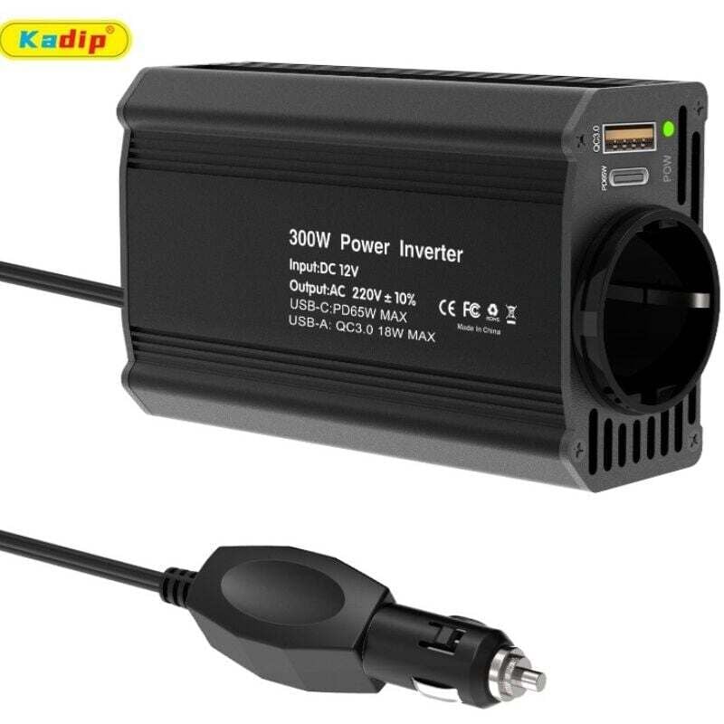 Inverter per auto, trasformatore da 12 v a 220 v, per telefono, tablet e tablet (dimensioni: nero)