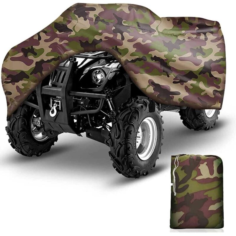 Autoabdeckung, ATV Quad Cover Outdoor Winterfest Staub Regen Ochrona UV 190T Kamuflaż XXXL (256 x 110 x 120 cm)-RAPANDA