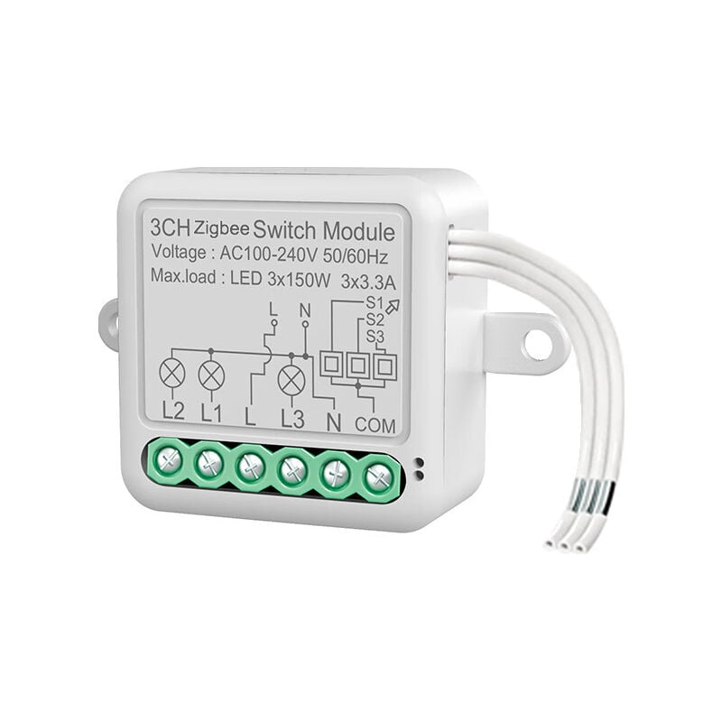 Tuya Smart Switch ZigBee Remote Switch Modul Unsichtbarer Schalter Zero Fire Versteckter Schalter Timer, ZigBee Zero Fire 3-Wege