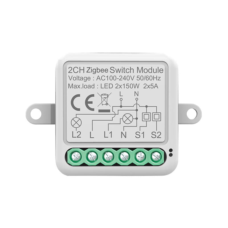 Qiedie - Tuya Smart Switch ZigBee Remote Switch Modul Unsichtbarer Schalter Zero Fire Versteckter Schalter Timer, ZigBee Zero Fire 2-Wege