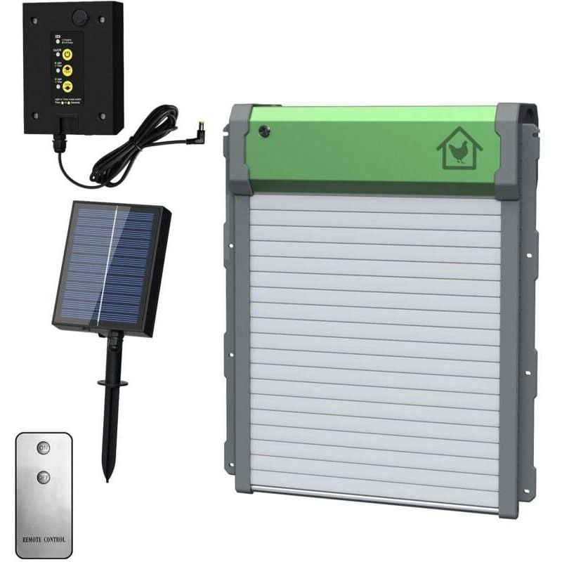 Automatische Hühnerstalltür, lichtempfindlich/Fernbedienung/manuell/zeitgesteuert, elektrisches Hühnerstall-Rolltor