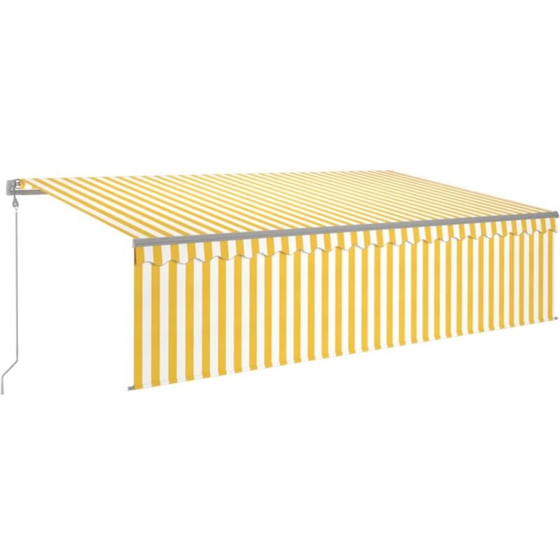 Vidaxl - Markise Automatisch mit Rollo led Windsensor 5x3m Gelb Weiß