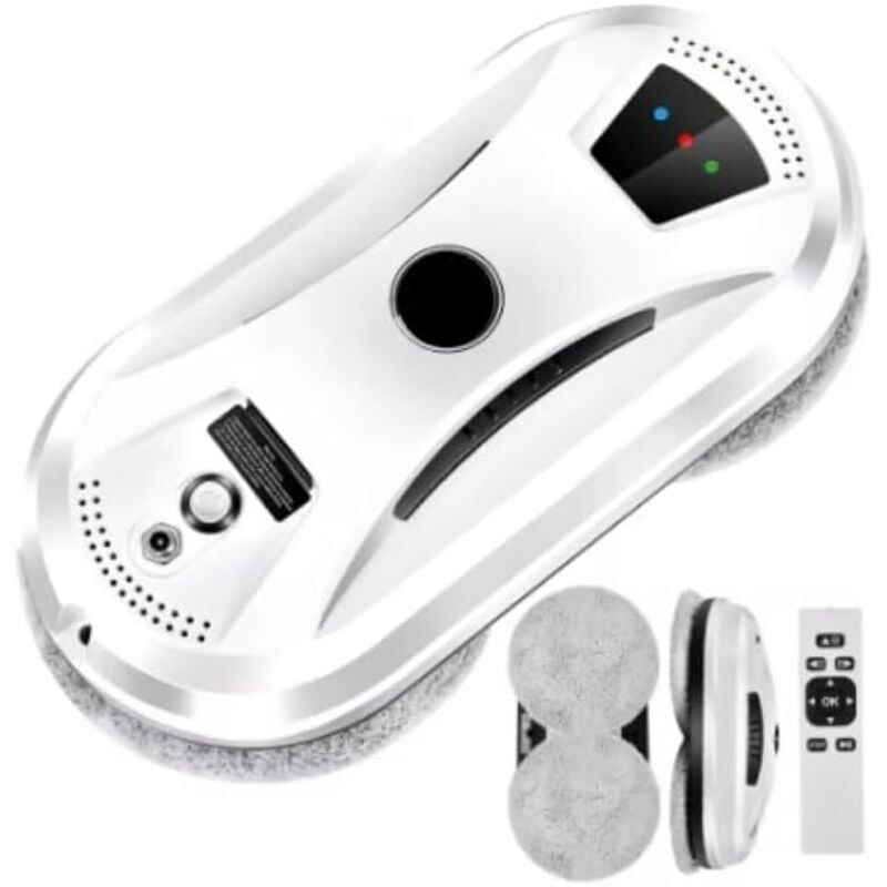 Automatischer Fensterputzroboter, Fensterputzroboter, 5600 Pa, mit Fernbedienung, Intelligente Navigation, Kantenerkennung, 10 waschbare Tücher