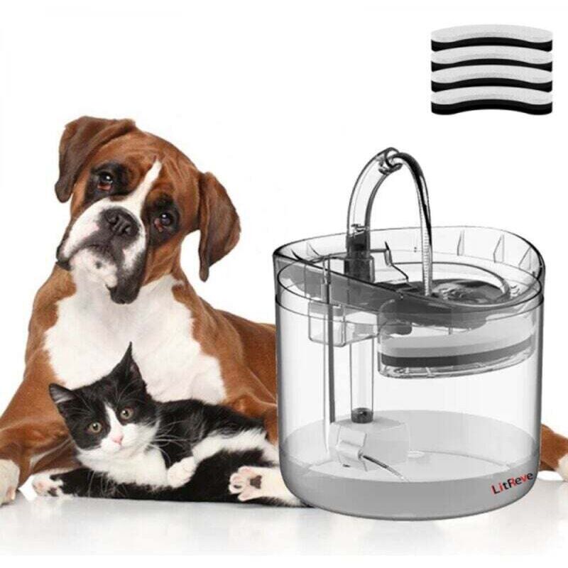 Automatischer, recycelbarer 1,8-Liter-Katzenbrunnen – geräuschloser Wasserspender für Katzen und Hunde (EU-Stecker)
