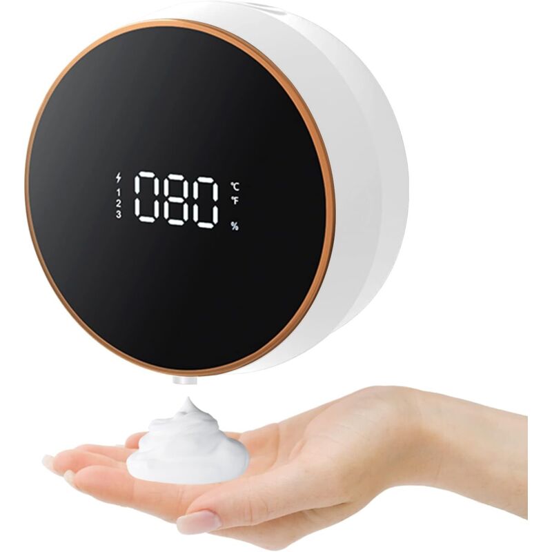 300 ml mit Sensor, wandmontierter berührungsloser Seifenspender, Händedesinfektionsmittelspender mit wandmontiertem LED-Display-Sensor (weiß) - Ccykxa