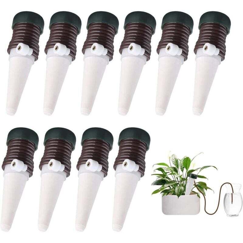 Automatisches Tropfbewässerungsset für verkabelte Pflanzen, automatisches Keramik-Tropfbewässerungsset für Pflanzen (10) Tropfbewässerungszubehör und