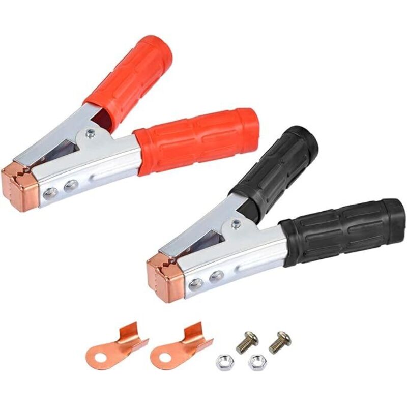 Automotive Ersatz Starthilfekabel Klemmen mit Autobatterie isolierte Krokodilklemmen rot schwarze Griffe 1 Paar Kupfer