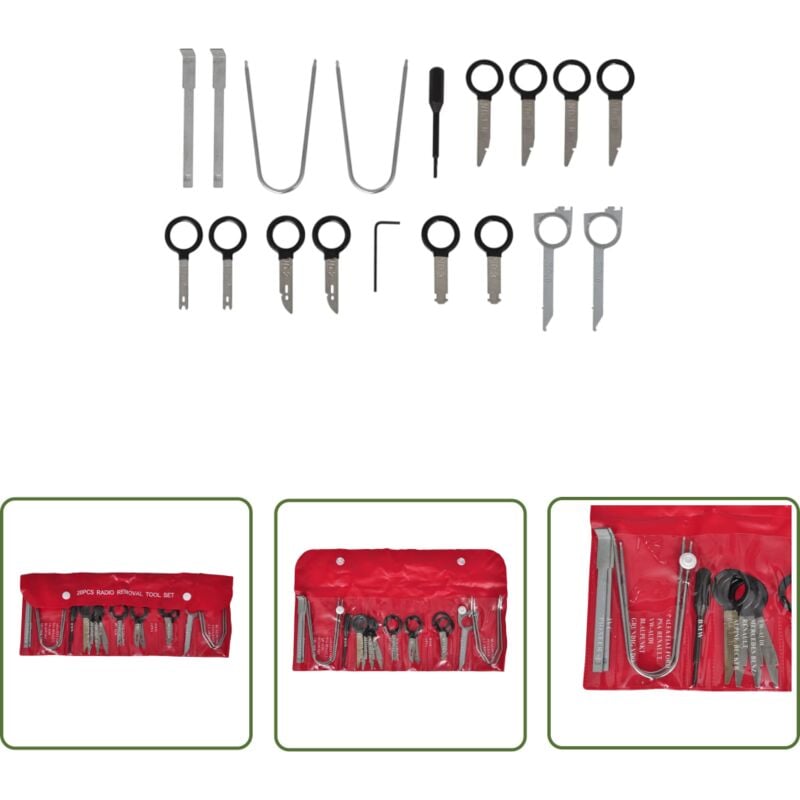 The Living Store - Autoradio-Ausbauwerkzeug-Set - Auto Werkzeug - Radioservicezubehör - Autoradiosausbausatz - Car Audio Tools - Werkstattbedarf