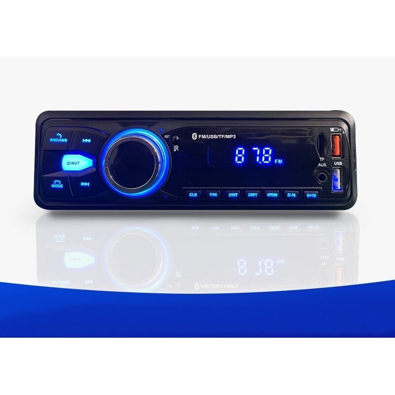 Autoradio Bluetooth Freisprecheinrichtung 5.0, FM-Radio Auto Bluetooth, 1-Din-Autoradio für 12-V-Auto, unterstützt 2 USB/AUX/SD/TF/MP3, unterstützt