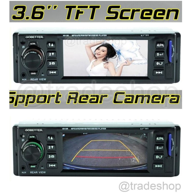 Trade Shop - autoradio lcd-display 3,6' hd usb sd audio MP5-3310R für rückfahrkamera -
