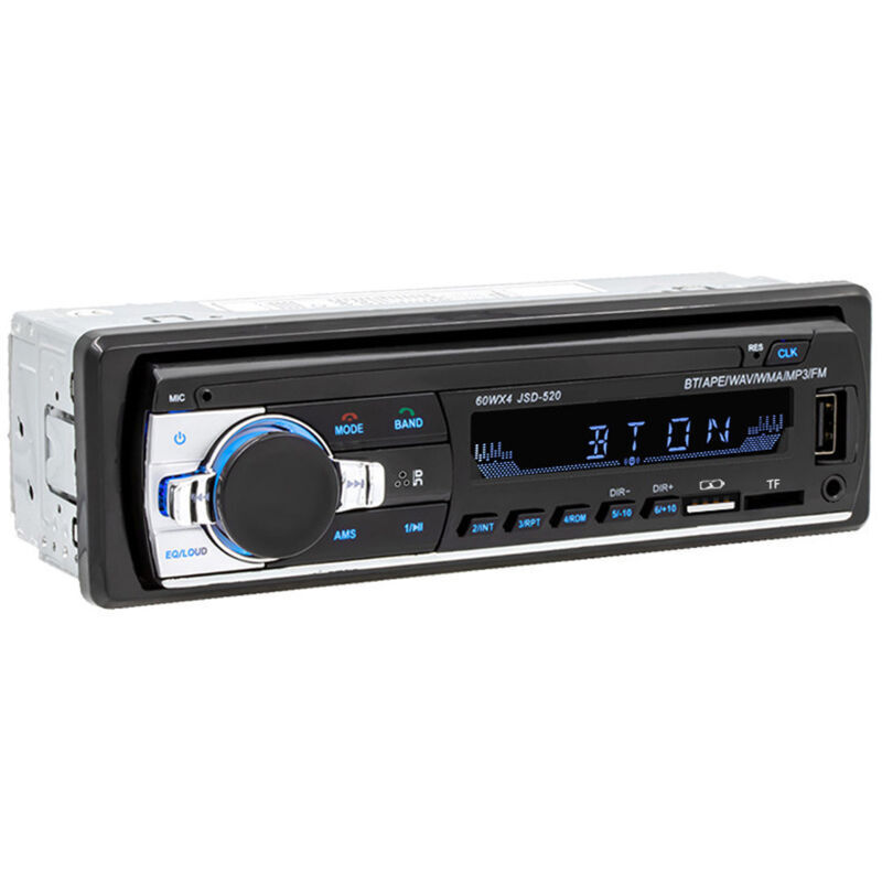 Autoradio mit Bluetooth-Freisprecheinrichtung, USB/TF/MP3-Player, FM-Radio mit Lenkradfernbedienung, Schnellladefunktion, Antennenadapter, 1 DIN 60W4