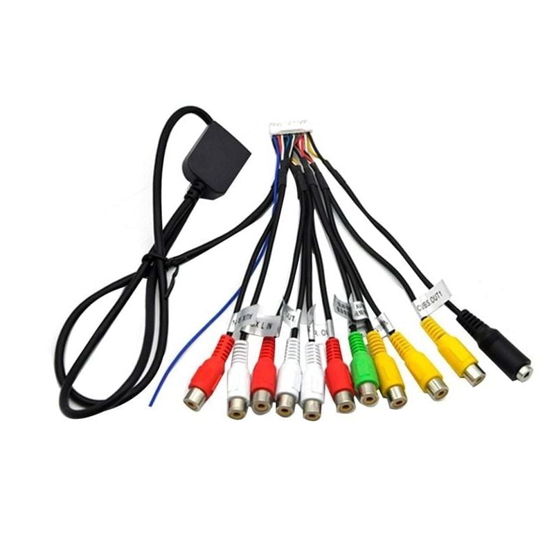 Autoradio-RCA-Ausgangskabel-Adapter Aux-In Subwoofer/Verstärker 3,5 mm 20-poliger Kabelbaum Head Unit