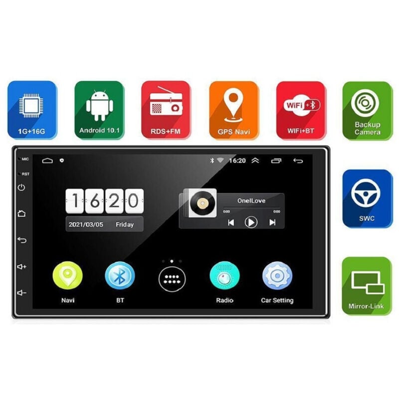 Trade Shop - universal-autoradio 7' android 10 2GB ram 32GB rom CTC-7801 bluetooth wifi gps -